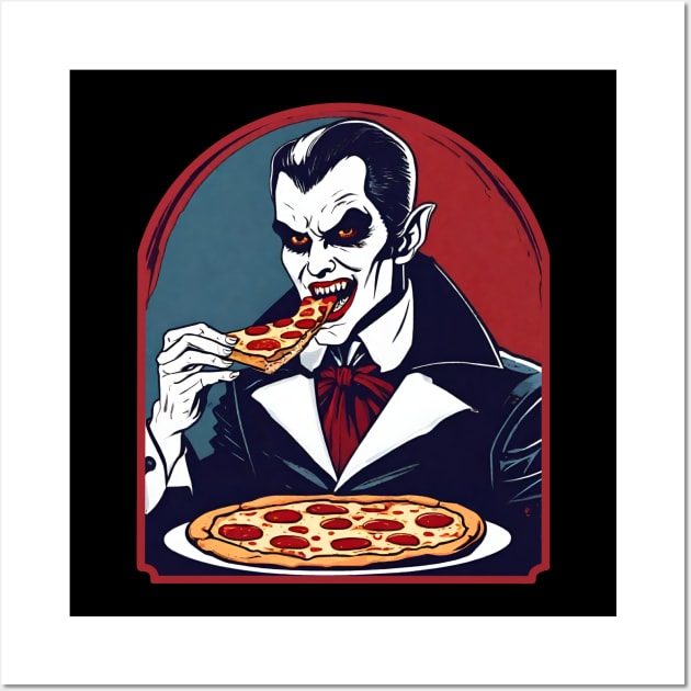 Vampire eat pizza Wall Art by Ilustradamus